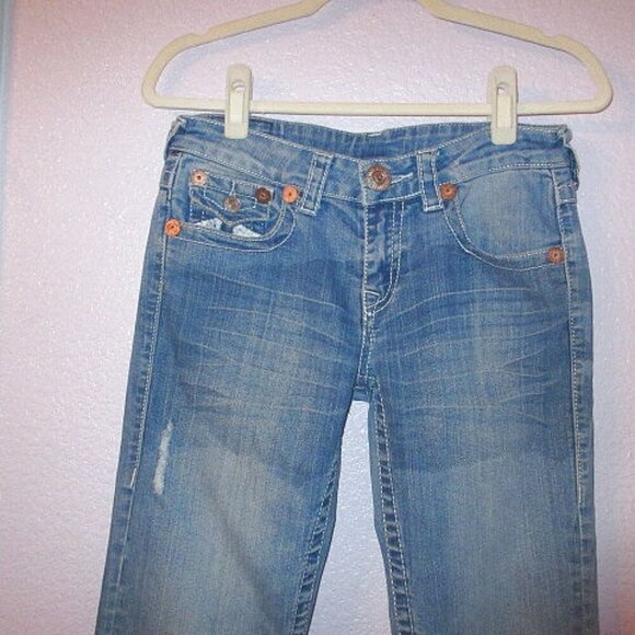 Vtg True Religion Julie Low Rise Jeans Size 27 Flap Pockets Stretch Y2K 90s - Picture 7 of 12